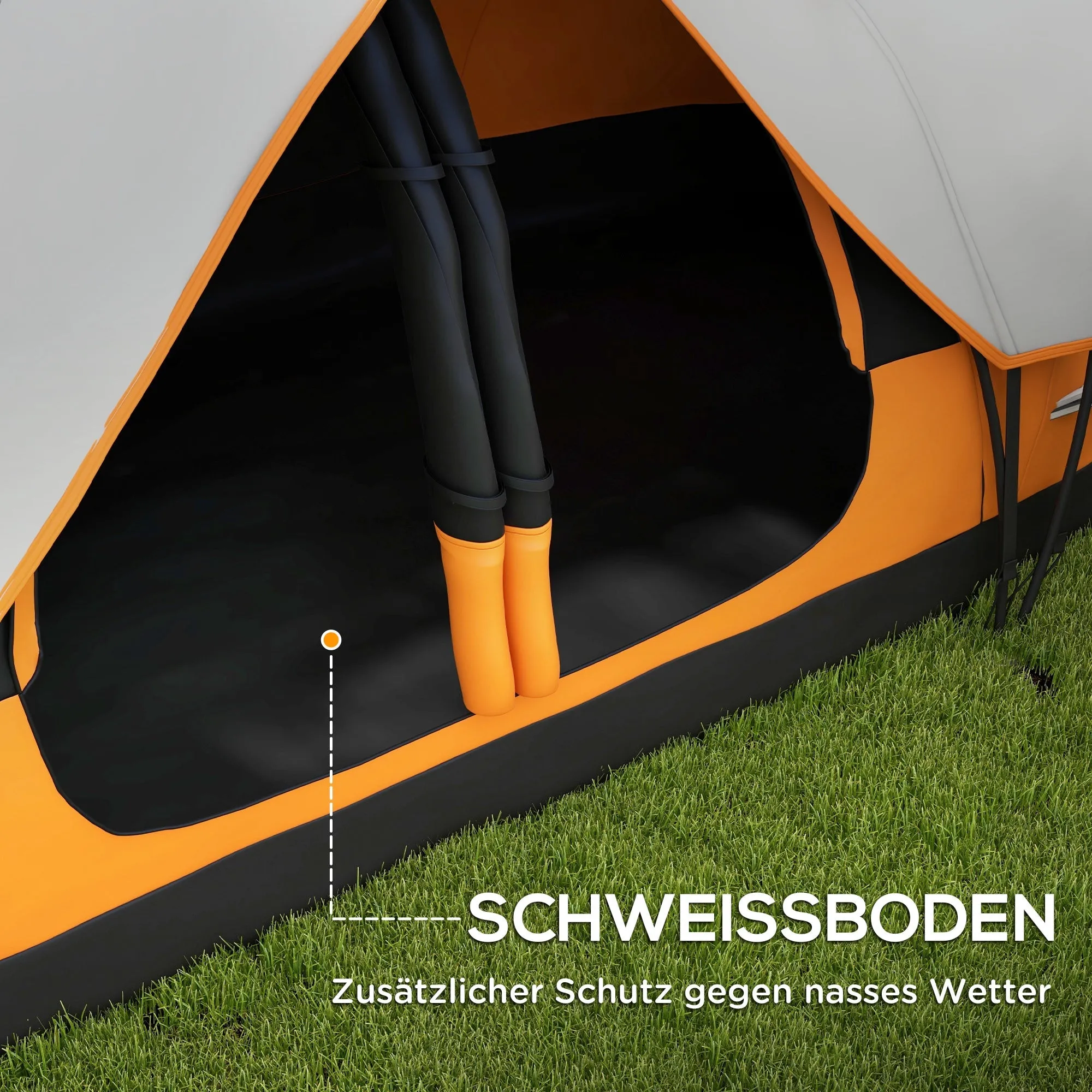 Rootz Camping Tent - 2 Room Tent - Shelter Tent - Rain Protection - 450cm x 215cm x 180cm