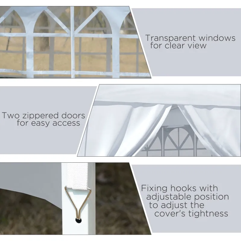 Rootz Pavilion Beer Tent - Party Tent - Event Shelter - High Stability - Quick Setup - Weather Protection - 2.95m x 2.95m x 2.58m - White
