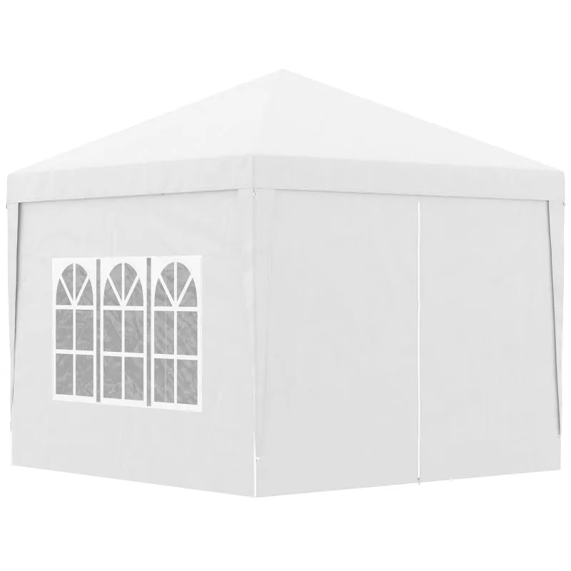 Rootz Pavilion Beer Tent - Party Tent - Event Shelter - High Stability - Quick Setup - Weather Protection - 2.95m x 2.95m x 2.58m - White