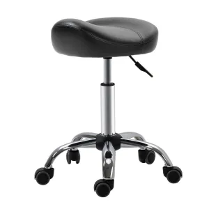 Rootz Salon Stool - Office Stool - Faux Leather Stool - Height Adjustable - Ergonomic Design - 48cm x 48cm x 54-69cm