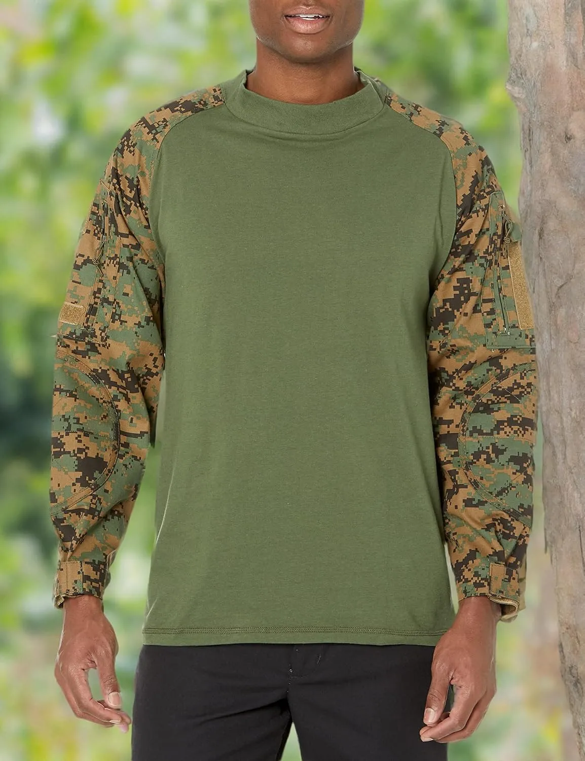 Rothco Tactical Combat Airsoft Shirt Lightweight Military Paintball Army Stretch Base Layer Top with Zip Pockets