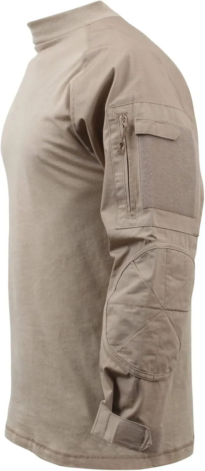 Rothco Tactical Combat Airsoft Shirt Lightweight Military Paintball Army Stretch Base Layer Top with Zip Pockets