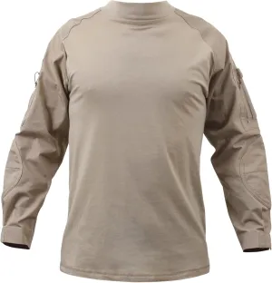 Rothco Tactical Combat Airsoft Shirt Lightweight Military Paintball Army Stretch Base Layer Top with Zip Pockets