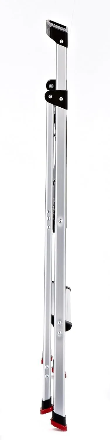 Rubbermaid 2-Step Ladder, Aluminum Lightweight Folding Step Stool with Project Top, Silver, Tested to US Safety Standards, No Assembly Required