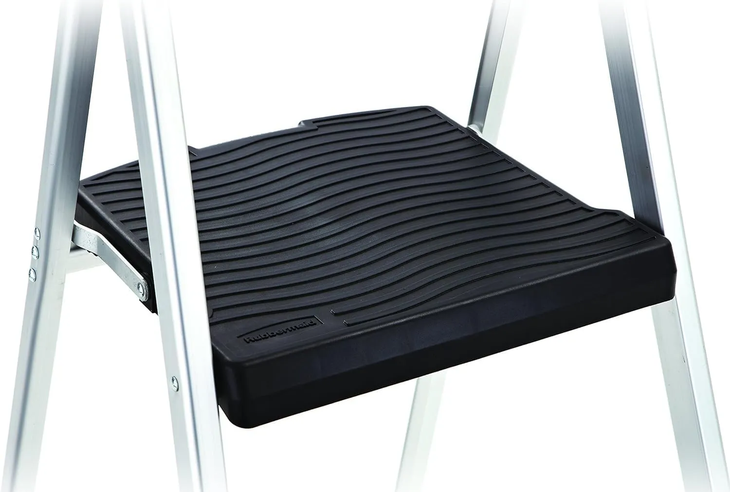Rubbermaid 2-Step Ladder, Aluminum Lightweight Folding Step Stool with Project Top, Silver, Tested to US Safety Standards, No Assembly Required