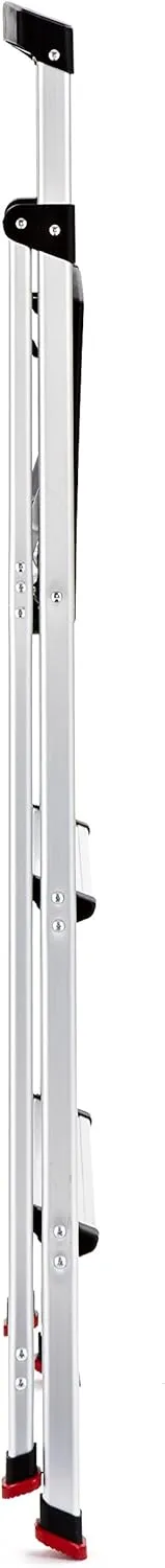 Rubbermaid 3-Step Ladder, Aluminum Lightweight Folding Step Stool with Project Top, Silver, Tested to US Safety Standards, No Assembly Required
