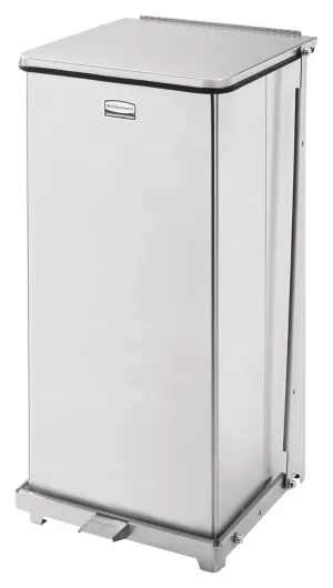 Rubbermaid Commercial Products Defenders Biohazard Steel Trash Can, Step-On, 13 GAL, Stainless Steel, Hospital/Doctor's Office/Healthcare Facilities