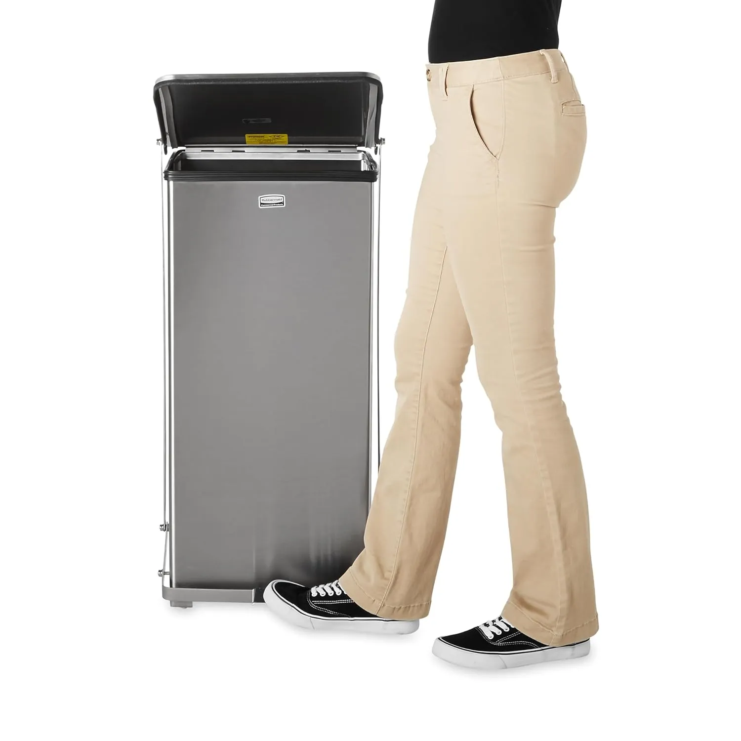 Rubbermaid Commercial Products Defenders Biohazard Steel Trash Can, Step-On, 13 GAL, Stainless Steel, Hospital/Doctor's Office/Healthcare Facilities