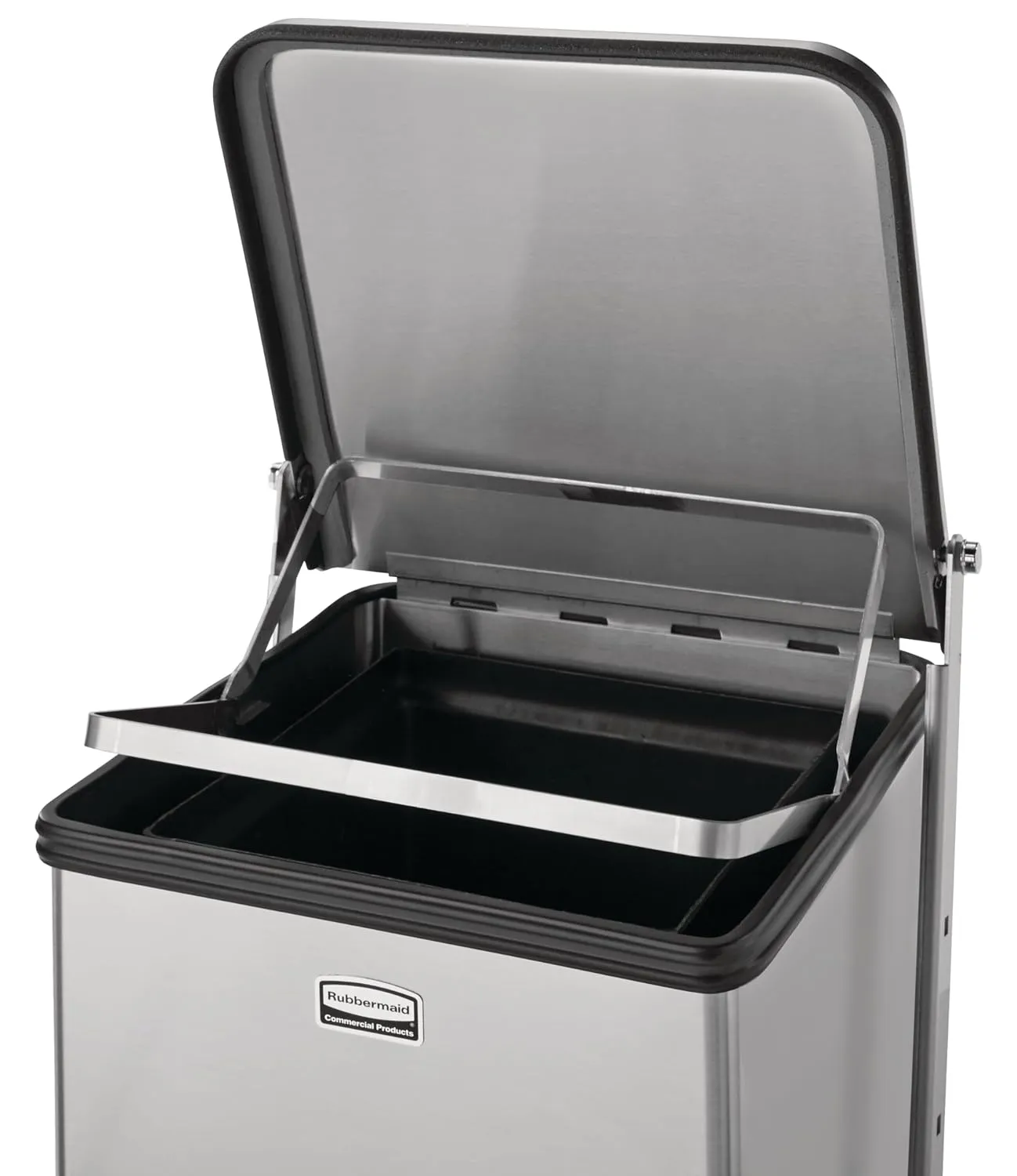 Rubbermaid Commercial Products Defenders Biohazard Steel Trash Can, Step-On, 13 GAL, Stainless Steel, Hospital/Doctor's Office/Healthcare Facilities