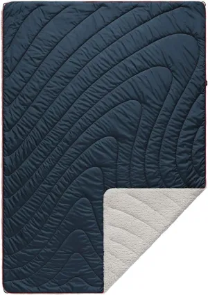 Rumpl The Sherpa Puffy Blanket | Ultra Soft Warm Outdoor Fleece Sherpa Blankets for Camping, Picnics, Traveling, Concerts | Deepwater Blue, 1-Person