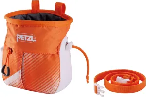 SAKAPOCHE Ergonomic Chalk Bag with Pocket and Belt, Orange/White
