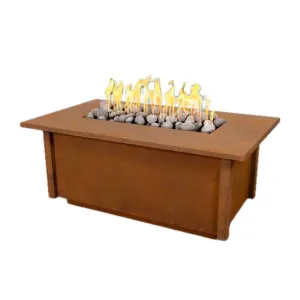 Salinas Rectangle Fire Table - Corten Steel