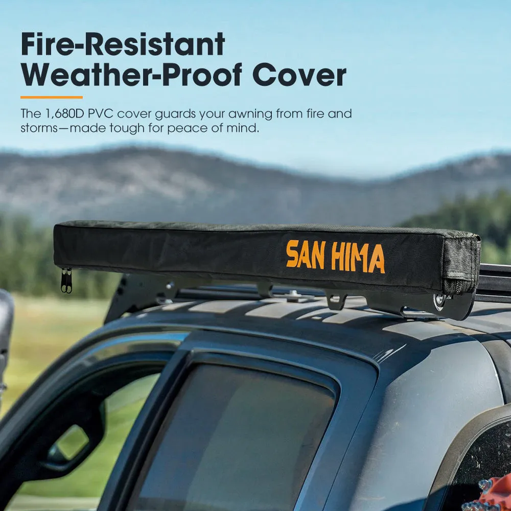 San Hima Car Side Awning 1.4x2m Pull-out Telescoping Poles Waterproof Car Shade