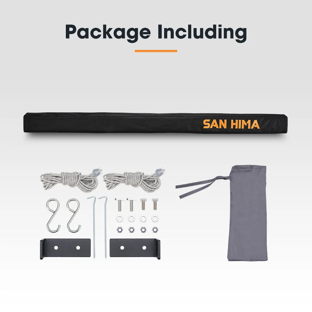 San Hima Car Side Awning 1.4x2m Pull-out Telescoping Poles Waterproof Car Shade