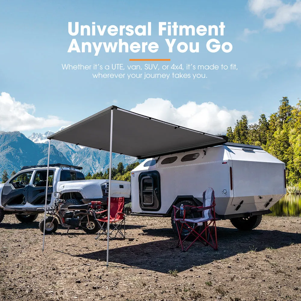 San Hima Car Side Awning 1.4x2m Pull-out Telescoping Poles Waterproof Car Shade