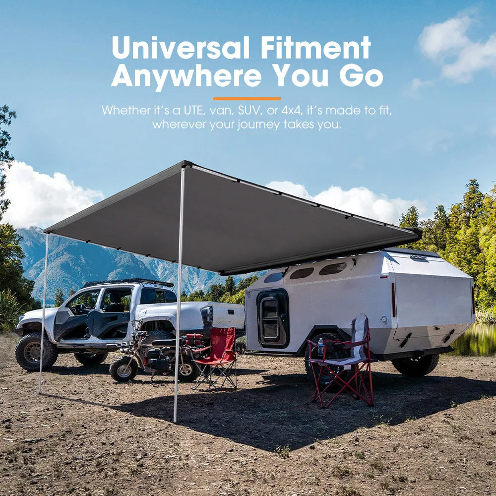 San Hima Car Side Awning 2.5x3m Pull-out Telescoping Poles Waterproof Car Shade