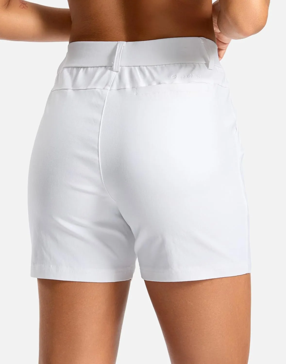SANTINY Women's 5" Hiking Golf Shorts Quick Dry Stretch Casual Work Shorts with Pockets for Women Walking Travel Summer
