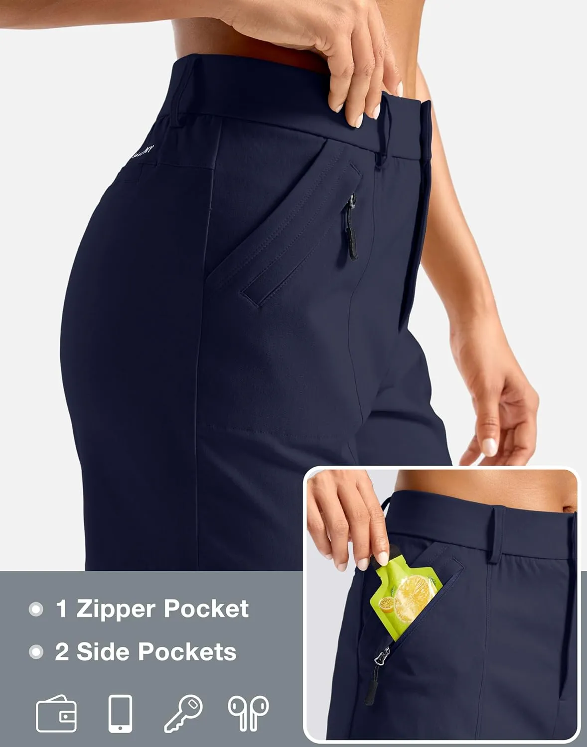 SANTINY Women's 5" Hiking Golf Shorts Quick Dry Stretch Casual Work Shorts with Pockets for Women Walking Travel Summer