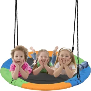 Saucer Swing for Kids Outdoor, 40 Inch Tree Swing 600LB Weight Capacity Waterproof 900D Oxford Fabric for Backyard Playground Round Swing, Heavy Duty Circle Swing, Disc Swing (3 Colors)
