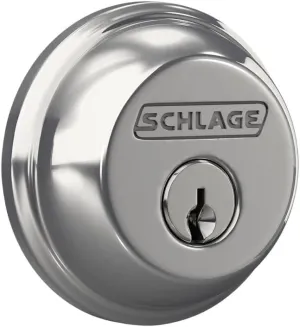 SCHLAGE B60N625 Deadbolt, Keyed 1 Side, Bright Chrome