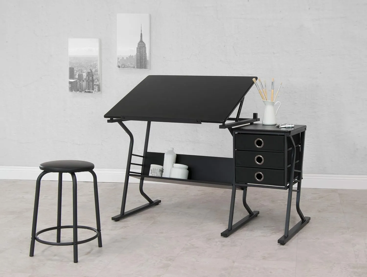 SD STUDIO DESIGNS Eclipse Craft Center in Black / Black 13365