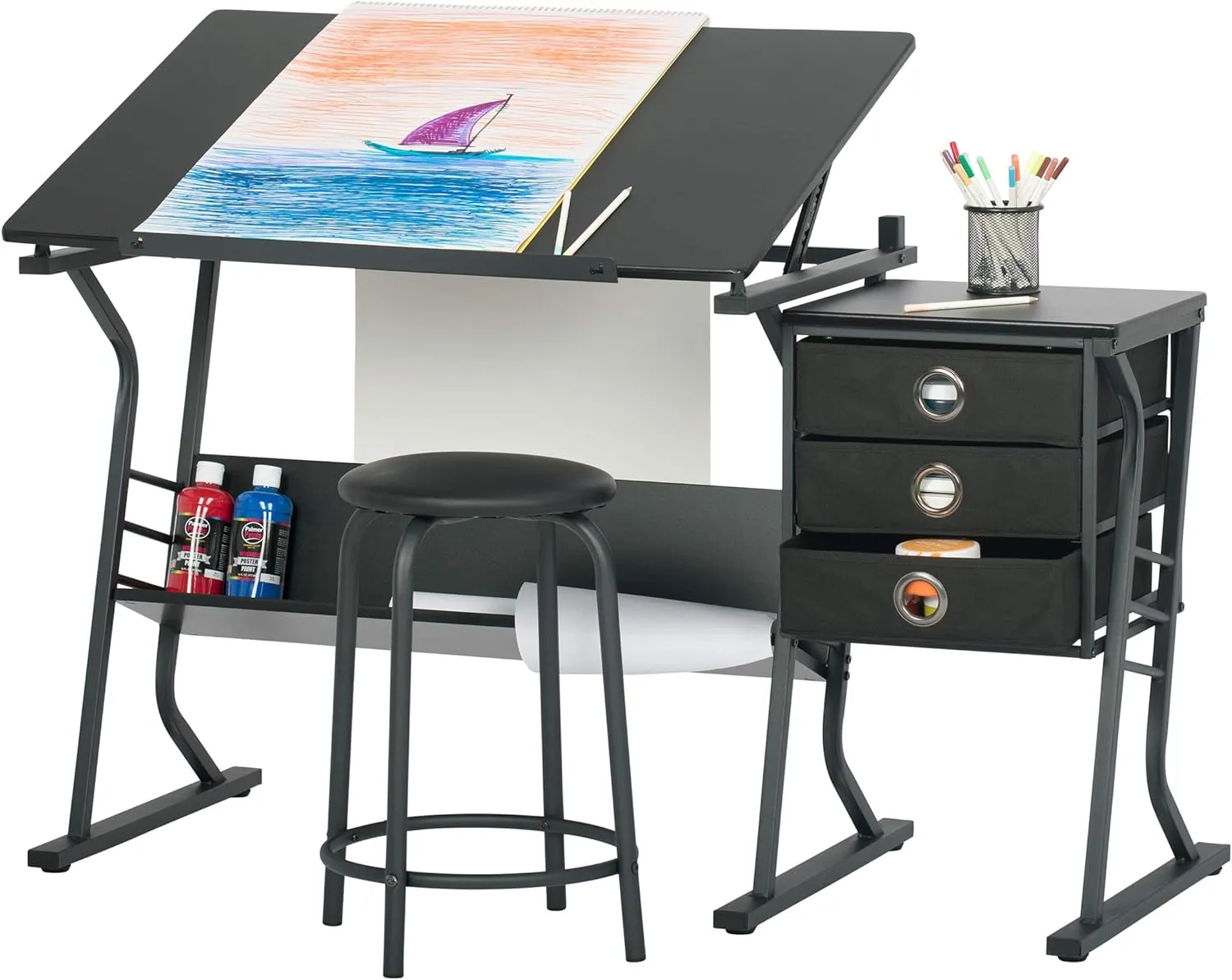 SD STUDIO DESIGNS Eclipse Craft Center in Black / Black 13365