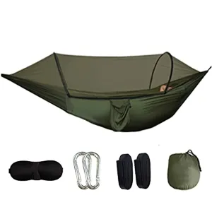 SEAFTE Camping Hammock with Mosquito Bug Net,2 Person Travel Hammocks with Tree Straps, Outdoor Portable Hanging Hammock Bed Men Women Kid for Backpacking, Patio, Hiking, Yard