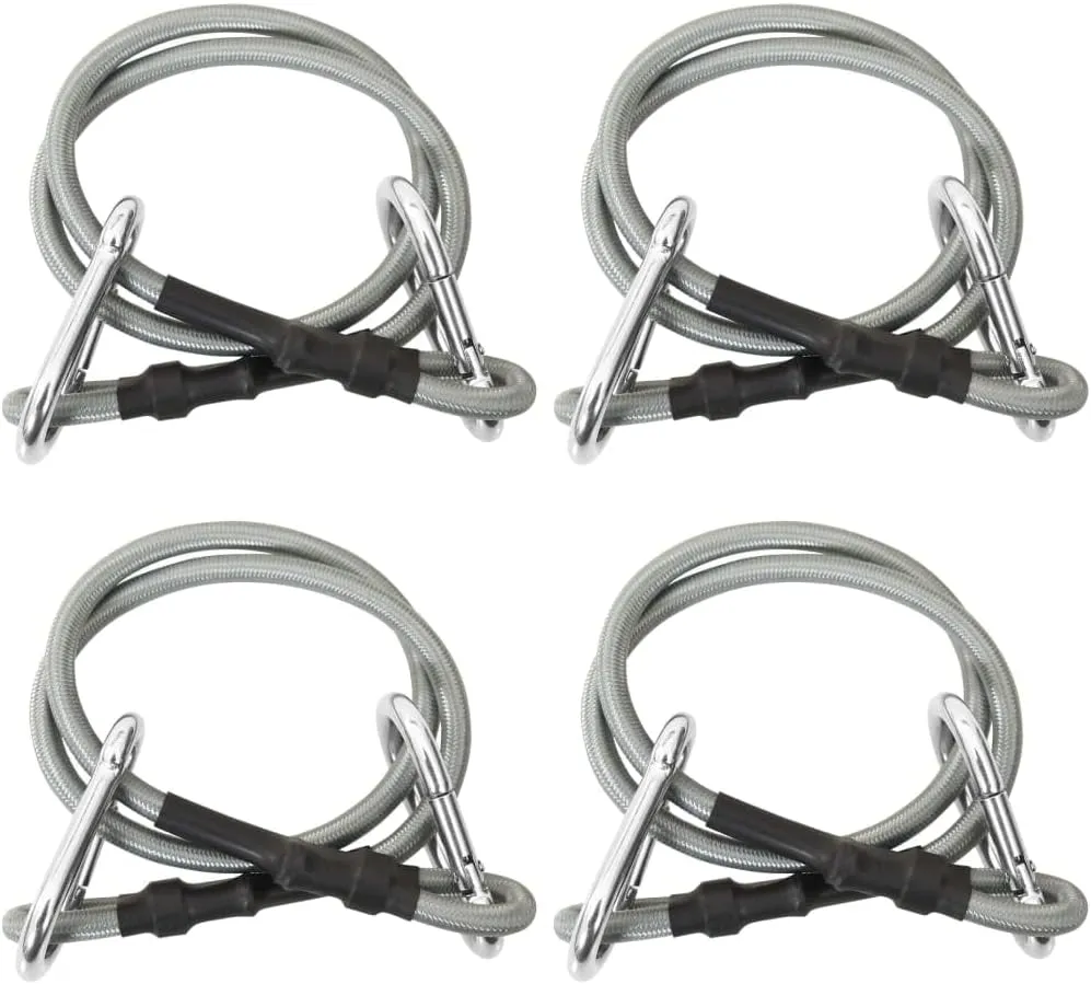Set of 4 Weather-Resistant Ropes with Carabiners for Effortless Support and Convenience