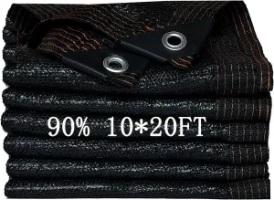 Shade Cloth 90% 10x20FT Shade Cloth for Garden,Shade Cloth with Grommets,Shade Cloth for Plants,Shade Tarps for Outdoors,Patio Covers for Shade and Rain,Suitable for Shading Plants,Garage