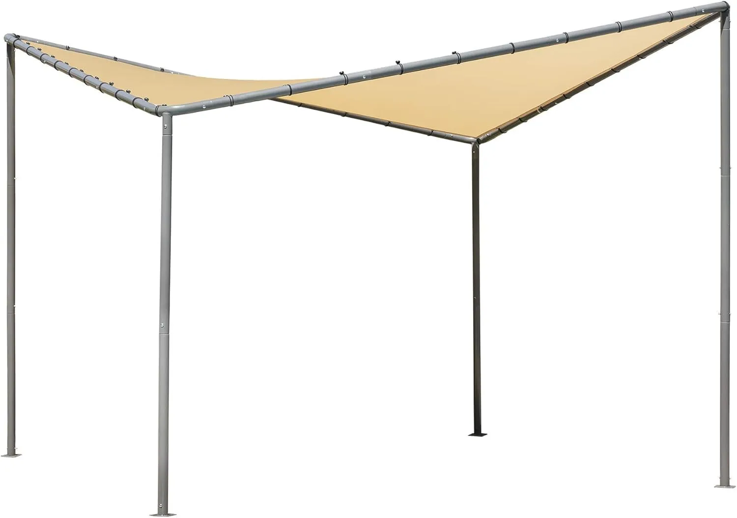 ShelterLogic 10' x 10' Del Ray Gazebo Canopy Charcoal Carbon Steel Frame and Marzipan Tan Water-Resistant and Sun Protection Cover