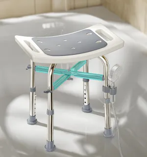 Shower Chair for Inside Shower, FSA/HSA Eligible 500lbs Heavy-Duty Bath Stool with Reinforced Crossbar, Padded Tub Seat, Adjustable Height for Elderly Disabled, Tool-Free Assembly, Rectangular