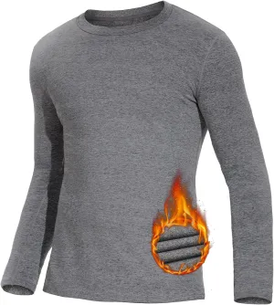 SIMIYA Mens Thermals Long Sleeve Undershirt Warm Fleece Lined Base Layer Thermal Tops Long John Shirts for Men