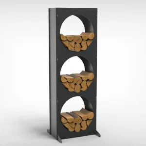 Sleek Round Wood Storage Rack