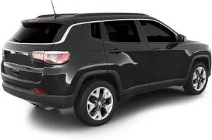 SlickMod Chrome Delete Blackout Vinyl Overlay for 2017-2025 Jeep Compass Roof Rack Trim (Carbon Fiber)