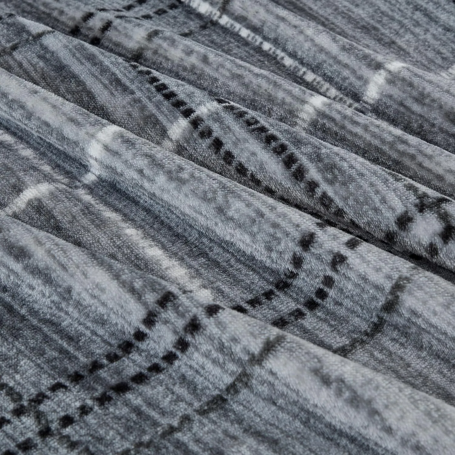 Soft Cozy 120x120 Inches Seamless Oversized King Fleece Blanket, Line Pattern Giant Huge, Extra Large 10'x10' California King Blanket for Sofa, Family, Travel, Line Dark Grey