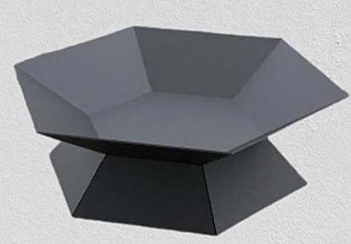 Solid Steel Hexagonal Shape Wood Fire Pit | Custom Fabricated Outdoor Fire Pit Bowl | Made in Canada – Model # WBFP636