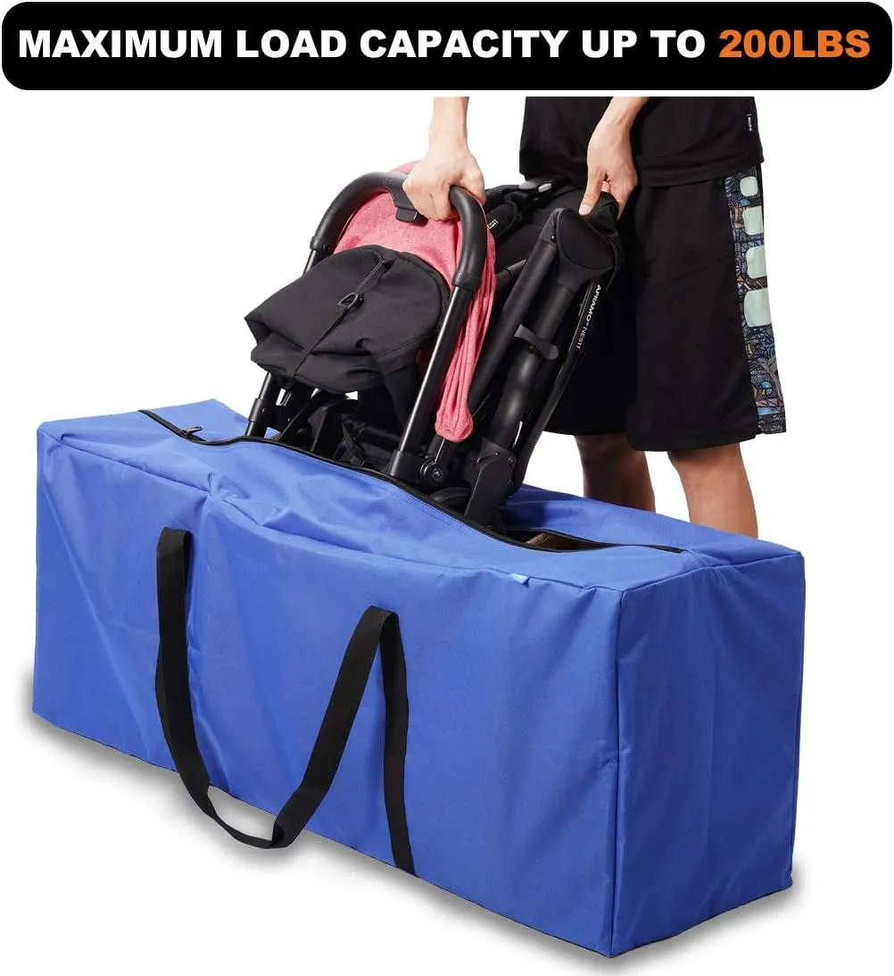 Sports Duffle Bag - Extra Large Travel Duffel Luggage Bag with Upgrade Zipper, Sturdy & Water Resistant Big Storage Bag for Christmas Tree (Blue 47inch 2Pack)