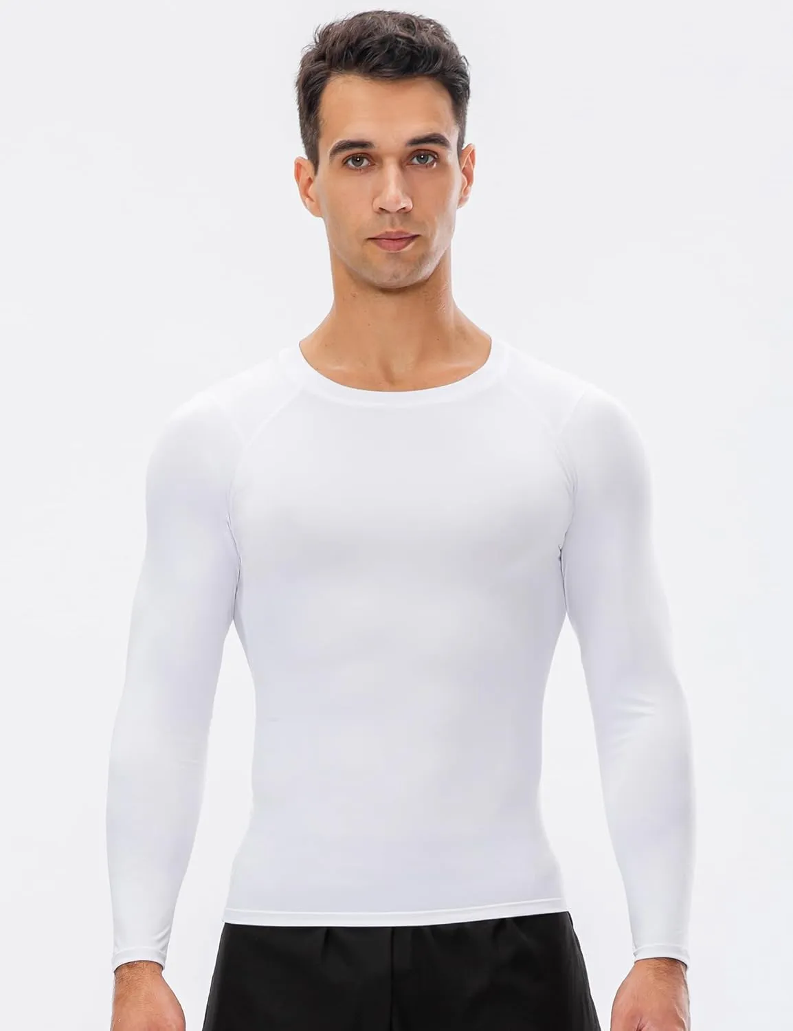 SPVISE 3 Pack Men's Compression Shirts Long Sleeve Athletic Muscle Support Workout Tops for Football Undershirt Base Layer