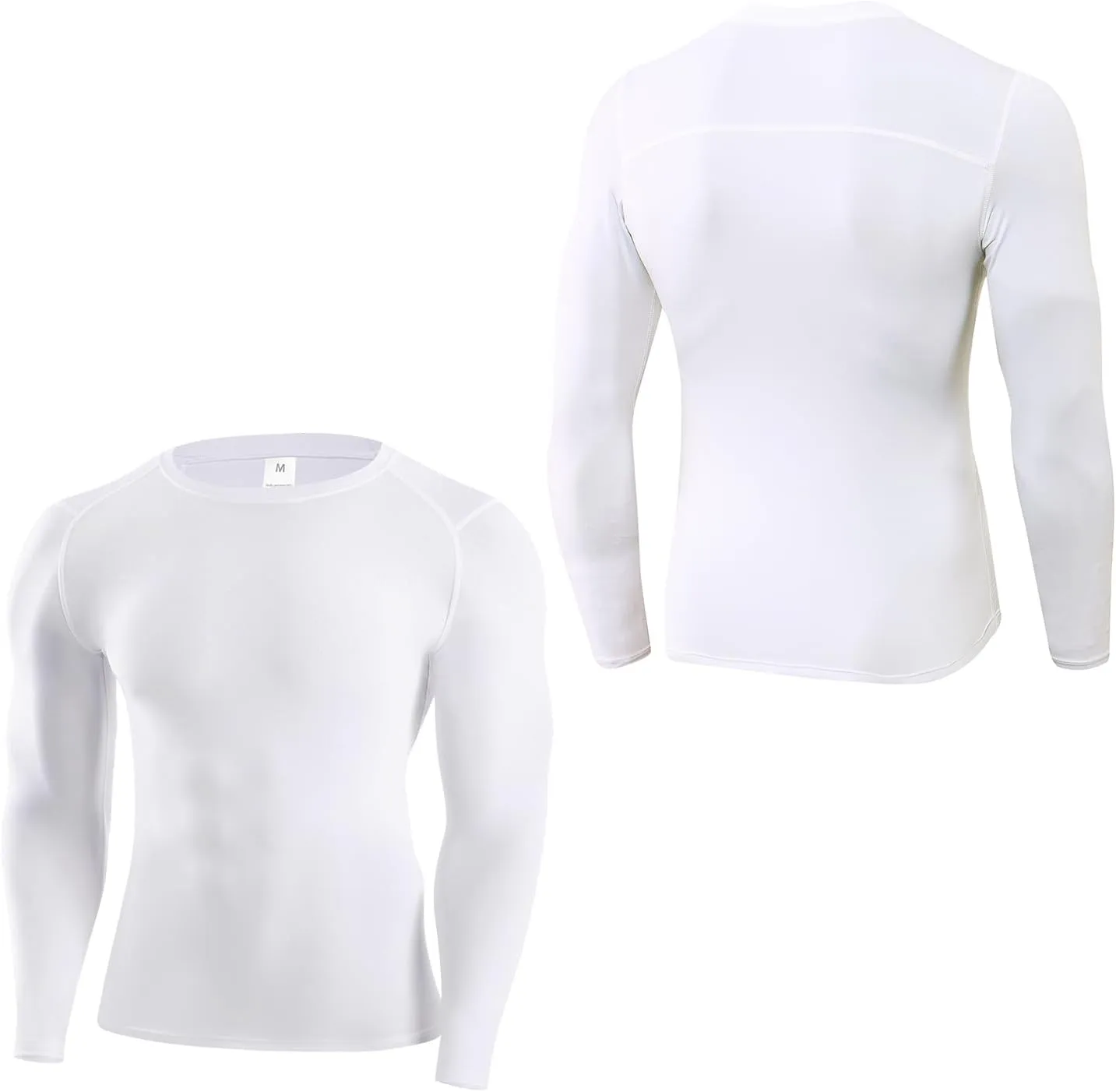 SPVISE 3 Pack Men's Compression Shirts Long Sleeve Athletic Muscle Support Workout Tops for Football Undershirt Base Layer