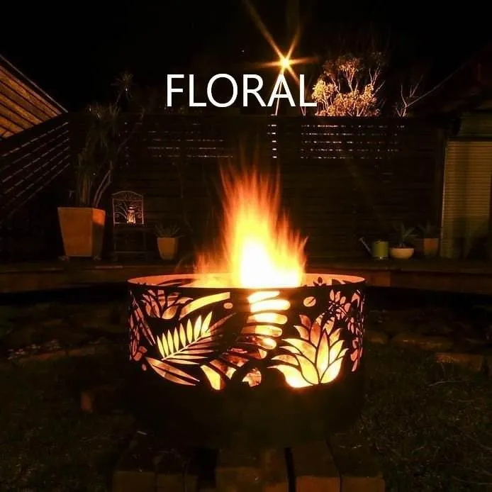 Squat Round Fire Pit | 7  Patterns | 3 Colours | Australian Made