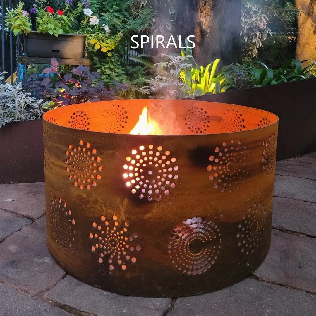 Squat Round Fire Pit | 7  Patterns | 3 Colours | Australian Made