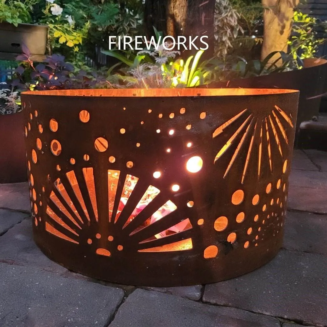 Squat Round Fire Pit | 7  Patterns | 3 Colours | Australian Made