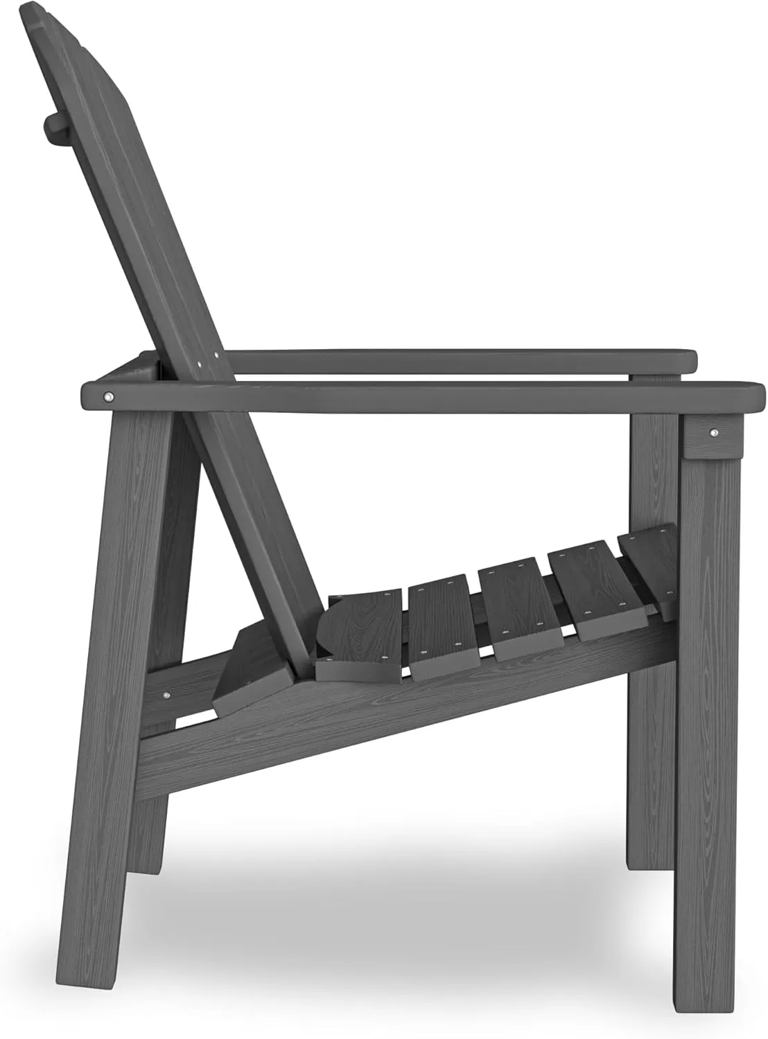 Stackable Adirondack Chair - All-Weather HDPE Outdoor Patio Chair - Durable and Space -Saving Design for Easy Storage - Ideal for Porch, Lawn, or Garden-Grey