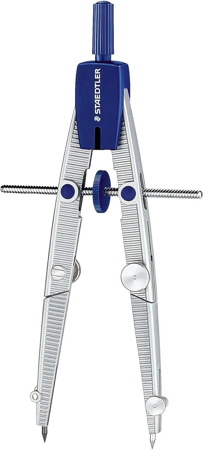 Staedtler 550 02 Noris School Compass with Centre Wheel, Extension Bar, Universal Adapter and Lead Box (350 mm Diameter)