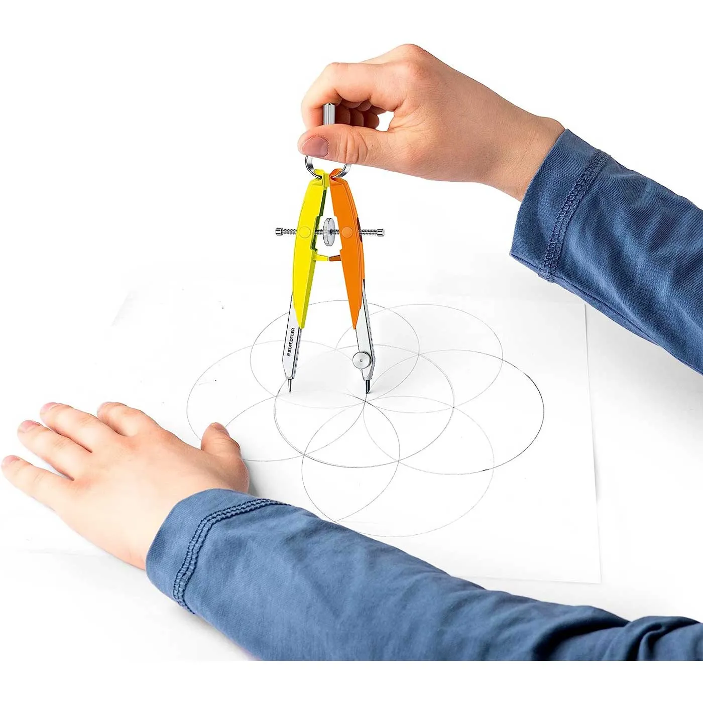 Staedtler Mars Comfort Precision Geometry Compass 556 00-N1 Neon Yellow/Orange