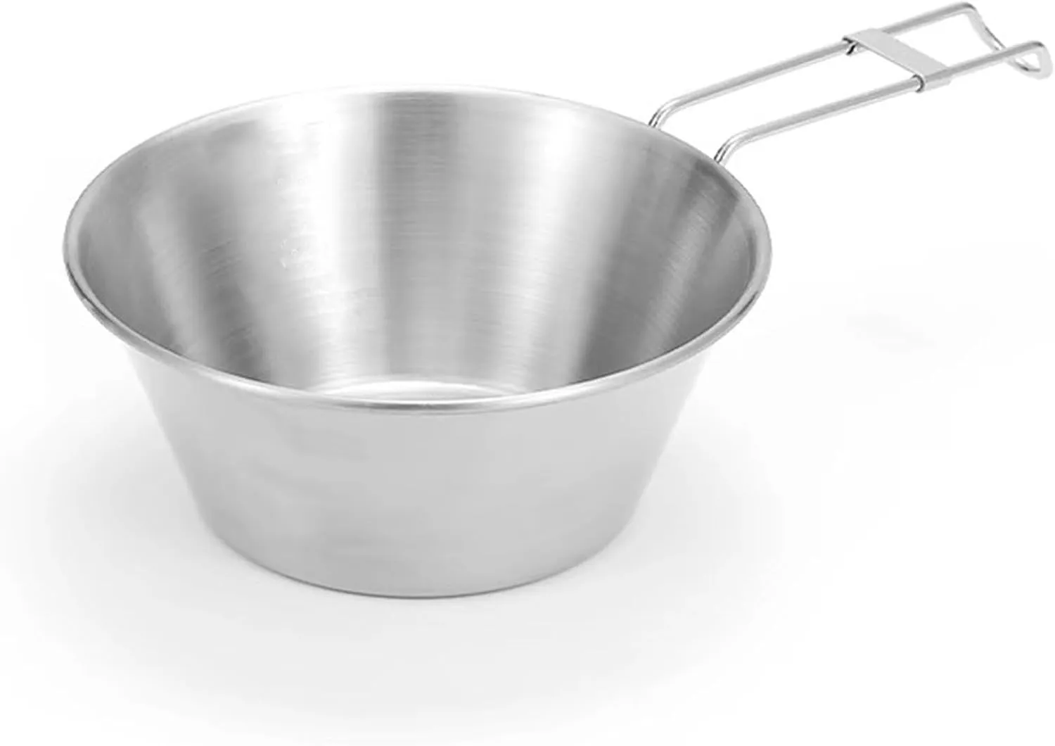 Stainless Steel Bowl Folding Handle, Multifunctional Outdoor Tableware, Convenient Hold and Carry, Picnic Bowl for Eat and Drink, Coffee Cup (550ml)