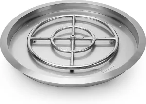 Stanbroil 19 Inch Round Fire Pit Ring Burner, Drop in Firepit Pan Inserted - 304 Stainless Steel Propane Gas DIY Fire Pit for Patio, BTU 92,000 Max