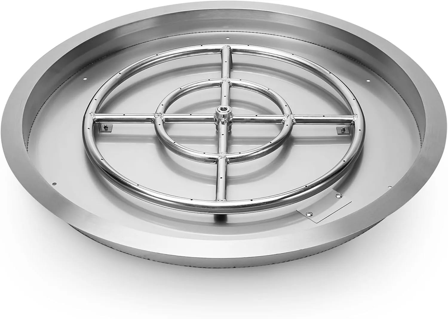 Stanbroil 19 Inch Round Fire Pit Ring Burner, Drop in Firepit Pan Inserted - 304 Stainless Steel Propane Gas DIY Fire Pit for Patio, BTU 92,000 Max