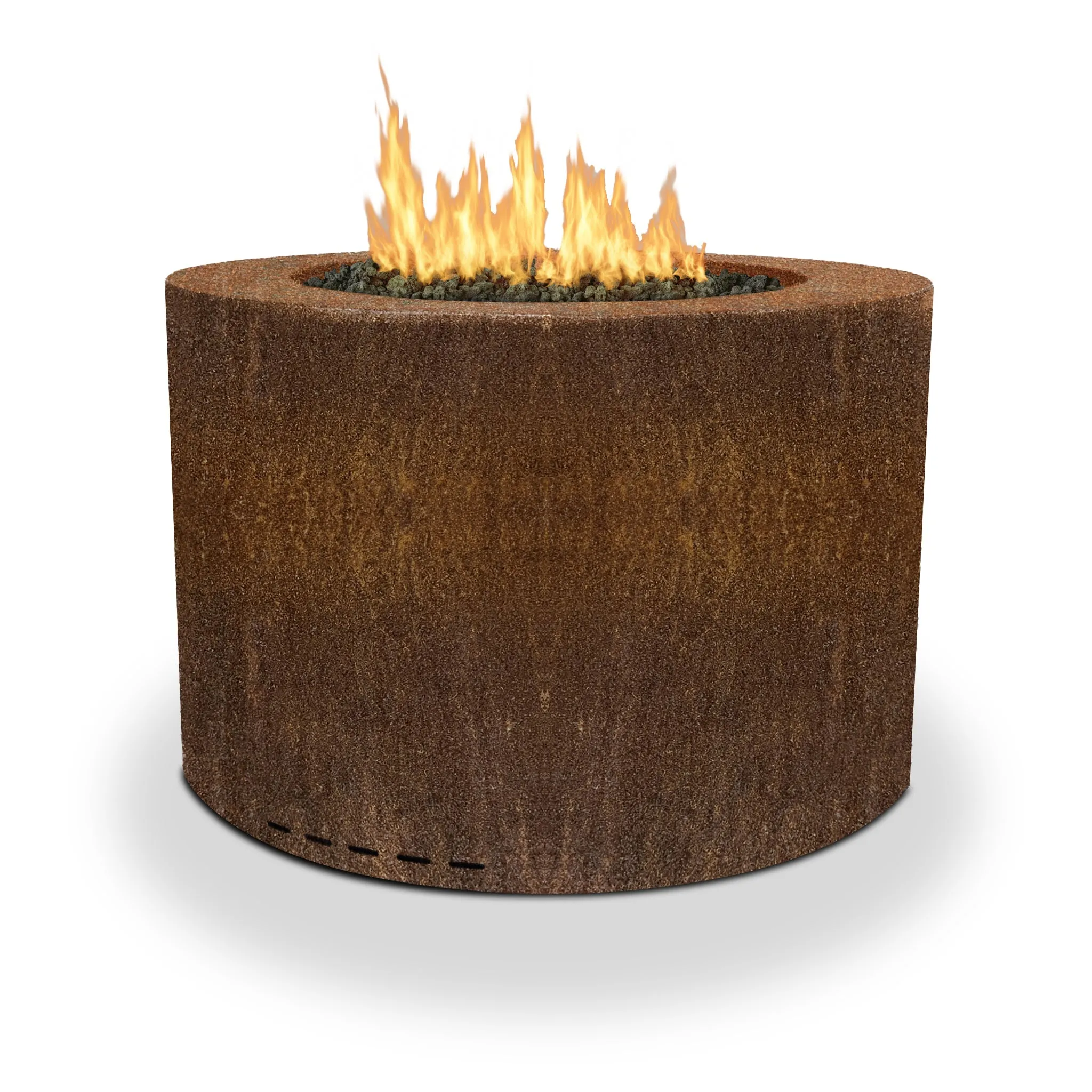Starfire Designs Metal Gravity 36" Round Corten Steel Gas Fire Pit with Propane Tank Access Door