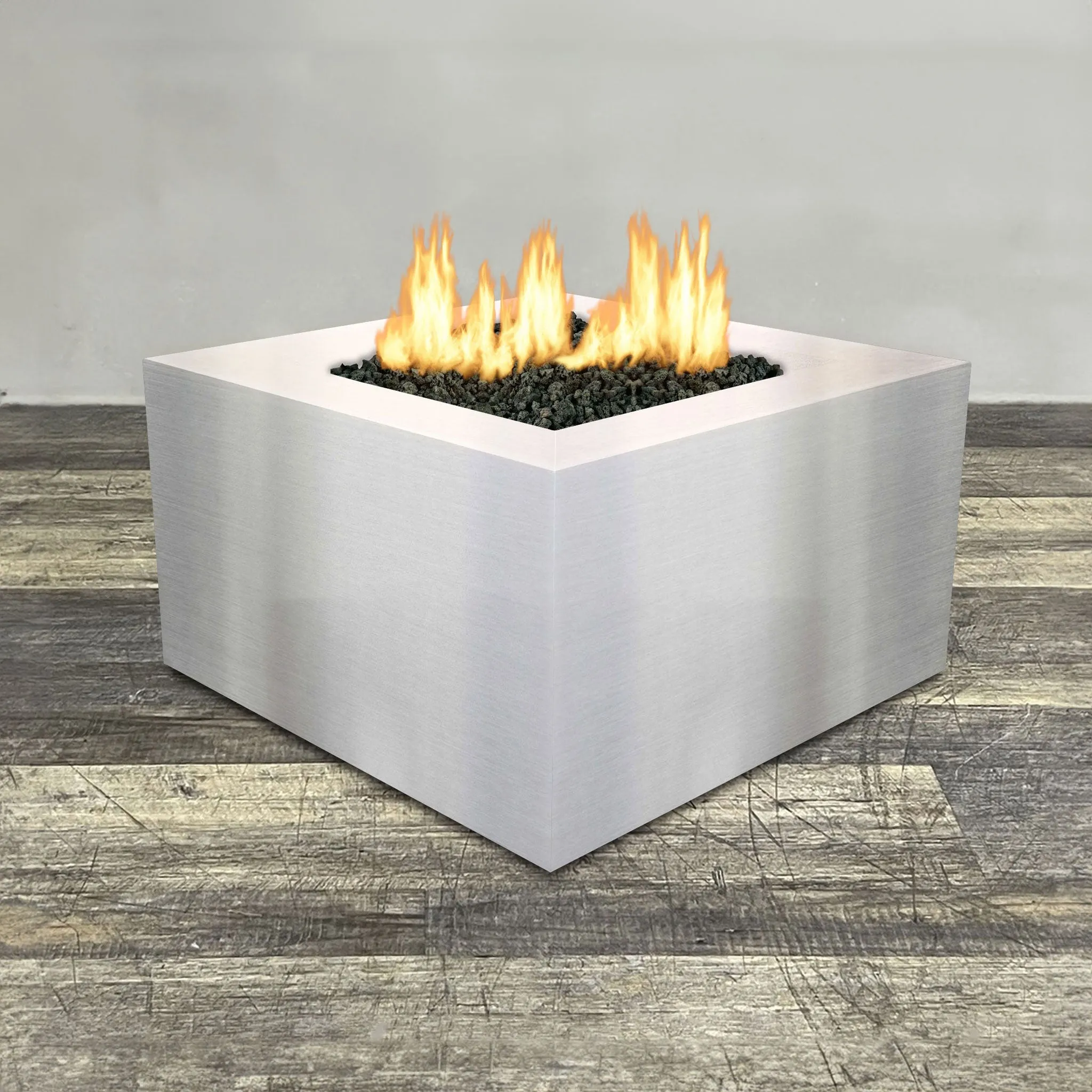 Starfire Designs Metal Gravity 36" Square Stainless Steel Gas Fire Pit
